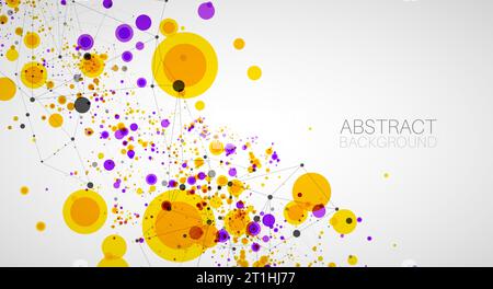 Modern geometrical circle abstract background. Dotted texture template. Geometric pattern in halftone style with plexus effect. Stock Vector