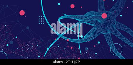 Microbiology science vector. Microscopic bacteria. Bacterium microorganism, viruses and microbes background. Stock Vector
