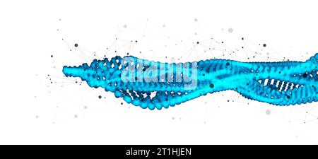 Abstract vector background. Particles dynamic flow with plexus effect. Stock Vector