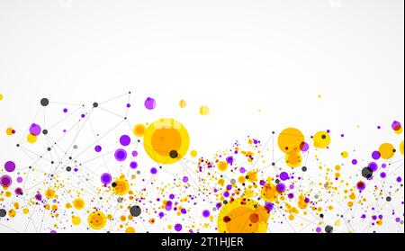 Modern geometrical circle abstract background. Dotted texture template. Geometric pattern in halftone style with plexus effect. Stock Vector