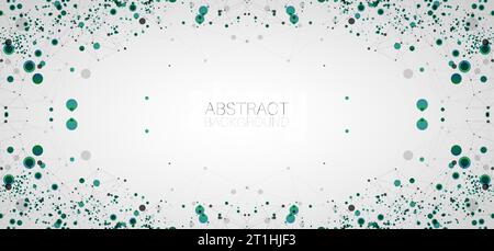 Template for science and technology presentation with connecting dots and lines.  Plexus style background. Global network connection. Stock Vector