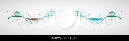 Template for science and technology presentation. Plexus style background. Stock Vector
