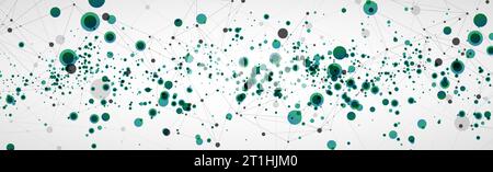 Template for science and technology presentation with connecting dots and lines.  Plexus style background. Global network connection. Stock Vector