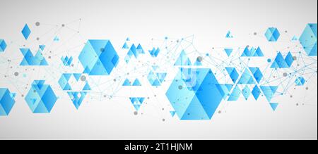 Abstract vector background with plexus effect. Stock Vector
