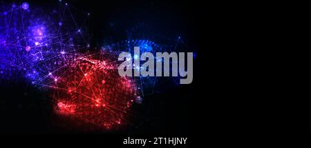 Abstract plexus vector background. Glowing particles dynamic flow. Stock Vector