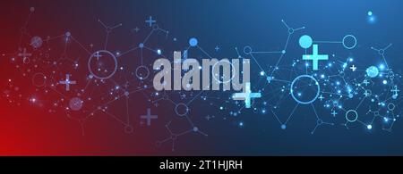 Template for science and technology presentation. Plexus style background. Stock Vector