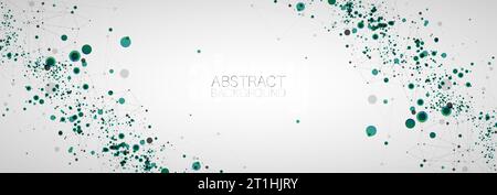 Template for science and technology presentation with connecting dots and lines.  Plexus style background. Global network connection. Stock Vector