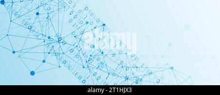 Technology background with plexus effect. Big data concept. Binary ...