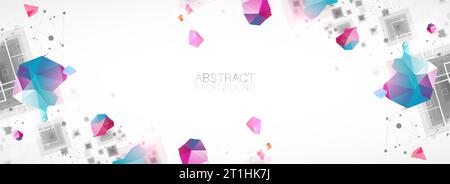 Abstract background with square pattern. Plexus effect. Stock Vector