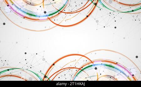 Abstract swirling colored background for design works. Futuristic geometric composition. Stock Vector
