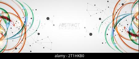 Abstract swirling colored background for design works. Futuristic geometric composition. Stock Vector