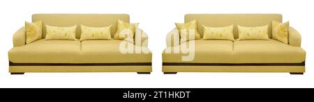 Two seat detail and pillow, details of the modern and stylish furniture, isolated on white background Stock Photo