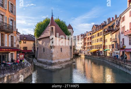Palais de l'isle, on the Thiou river, in Annecy, Haute-Savoie, France Stock Photo