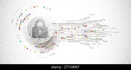 Protection background. Technology security, encode and decrypt. Stock Vector