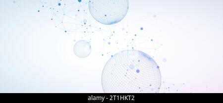 Abstract sphere background with plexus effect. 3D surface. Vector illustration. Stock Vector