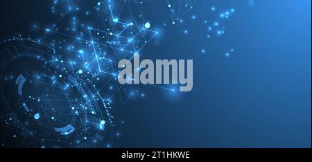 Abstract technology background. Hi-tech communication concept futuristic digital innovation background. Vector illustration Stock Vector