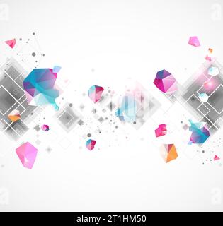 Abstract background with square pattern. Plexus effect. Stock Vector