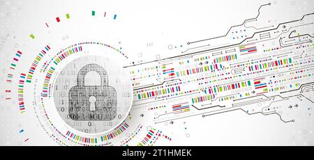 Protection background. Technology security, encode and decrypt. Stock Vector