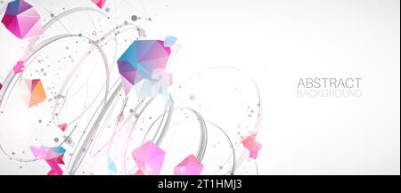 Abstract swirling colored lines. Futuristic geometric composition. Background for design works. Stock Vector