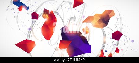 Abstract swirling colored lines. Futuristic geometric composition. Background for design works. Stock Vector