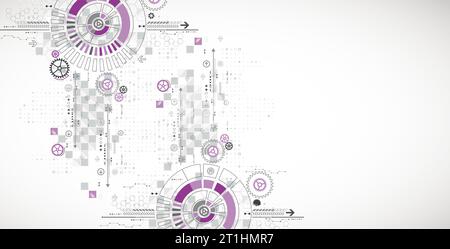 Abstract vector background. Circle technology or science concept. Stock Vector