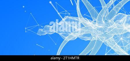 Microbiology virus science 3d vector. Microscopic bacteria. Bacterium microorganism, viruses and microbes background. Stock Vector