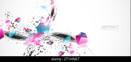 Abstract background  made with half spheres and plexus effect. Stock Vector