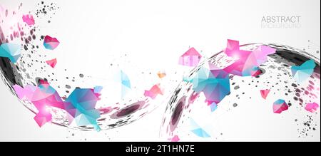 Abstract background  made with half spheres and plexus effect. Stock Vector