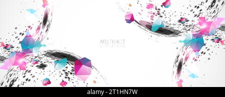 Abstract background  made with half spheres and plexus effect. Stock Vector