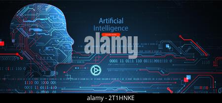 Artificial intelligence concept. Technology background. Vector science illustration Stock Vector