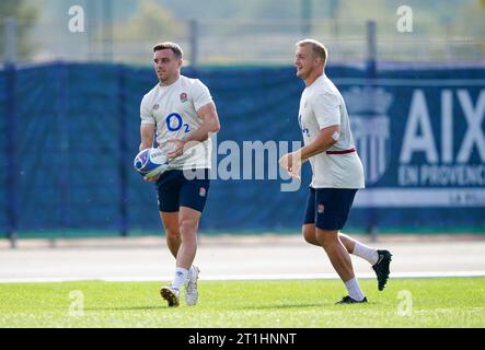 England's George Ford during a training session at the Stade Georges-Carcassonne in Aix-en-Provence, France. Picture date: Saturday October 14, 2023. Stock Photo