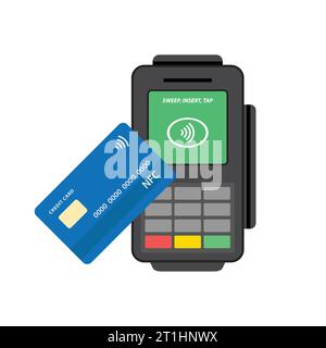 NFC technology contactless payment with credit card vector illustration Stock Vector
