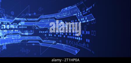 Vector illustration, Hi-tech digital technology and engineering background Stock Vector
