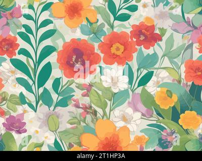 'A mesmerizing display of abstract floral patterns created using vector graphics' Stock Vector