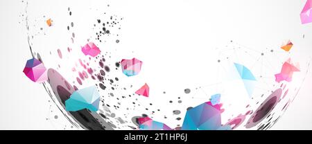 Abstract background  made with half spheres and plexus effect. Stock Vector