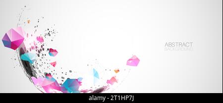 Abstract background  made with half spheres and plexus effect. Stock Vector