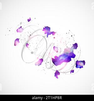 Abstract swirling colored lines. Futuristic geometric composition. Background for design works. Stock Vector