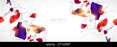 Abstract swirling colored lines. Futuristic geometric composition. Background for design works. Stock Vector
