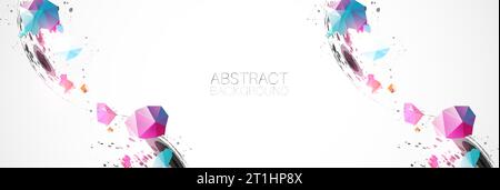 Abstract background  made with half spheres and plexus effect. Stock Vector