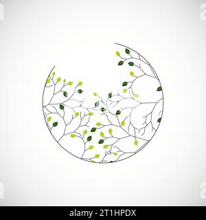 Abstract circle tree vector. Ecology creative background. Stock Vector