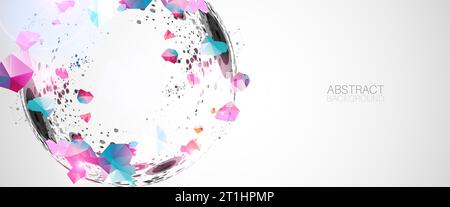 Abstract background  made with half spheres and plexus effect. Stock Vector