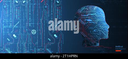 Artificial intelligence concept. Technology background. Vector science illustration Stock Vector