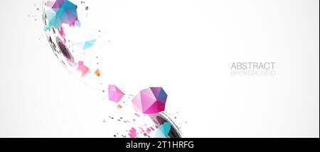 Abstract background  made with half spheres and plexus effect. Stock Vector