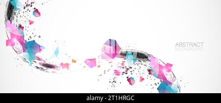 Abstract background  made with half spheres and plexus effect. Stock Vector