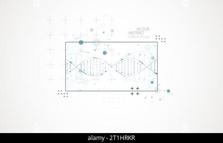 Art science template, wallpaper or banner with a DNA molecules. Stock Vector