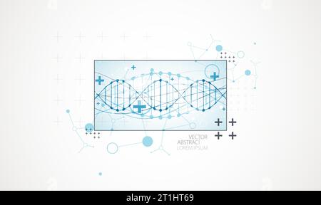 Art science template, wallpaper or banner with a DNA molecules. Stock Vector