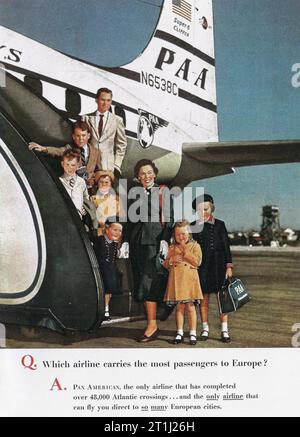 1955 Pan Am Ad Stock Photo