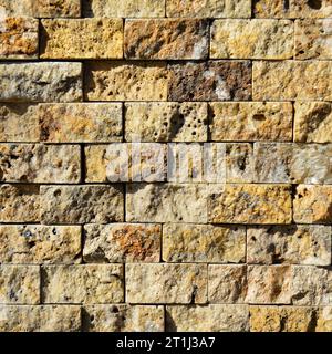 Rectangular cut out beige marble wall texture background can be, tile seamless lined up Stock Photo