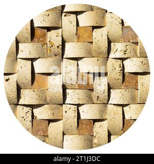 Rectangular cut out beige marble wall texture background can be, tile seamless lined up Stock Photo