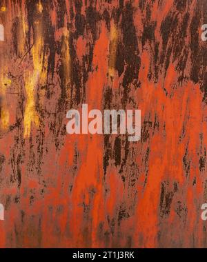 Dark red orange texture. shows the effects and colors of rust and iron oxides. Close-up. Bright colorful background with space for design. Autumn, fla Stock Photo